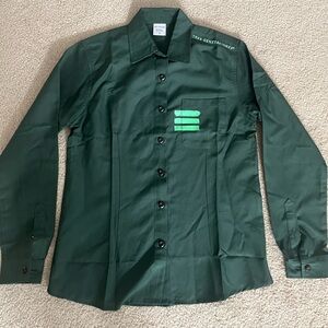 Tres Generaciones Green Long Sleeve Button Down Shirt size Small